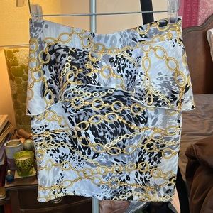 SALE!! DEAL!! SEXY AF Charlotte Russe Gold Chains Peplum Mini Skirt